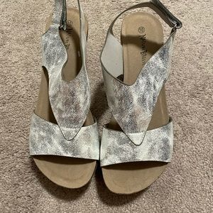 Womans silver wedges size 10